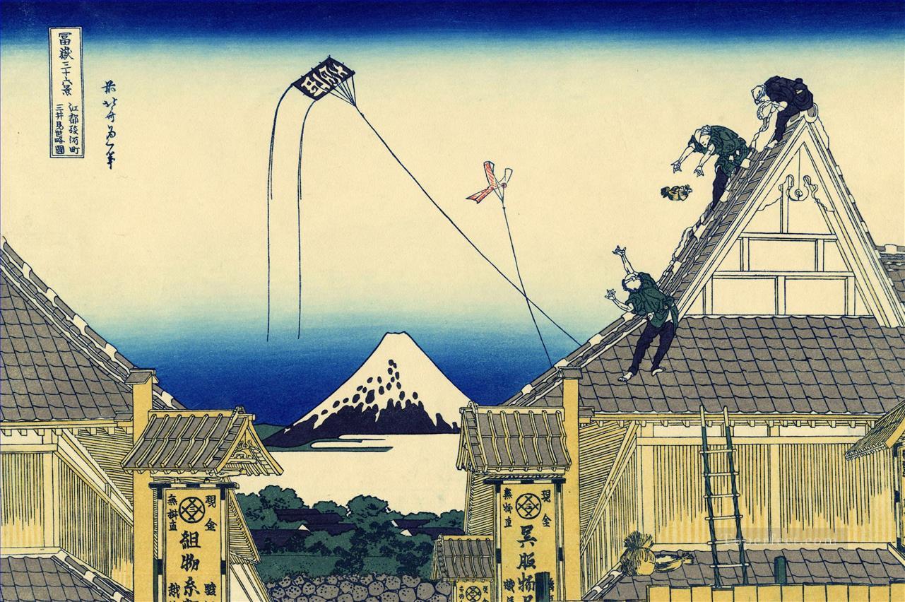 mitsui shop on suruga street in edo Katsushika Hokusai Ukiyoe Oil Paintings
